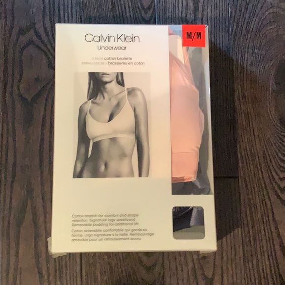 2-pack Calvin Klein cotton bralettes - Picture 1 of 3